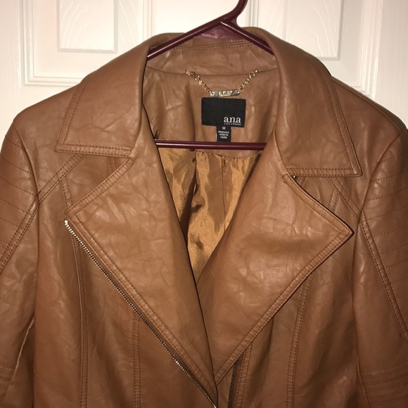 Cognac A.N.A Leather Jacket - Picture 4 of 5